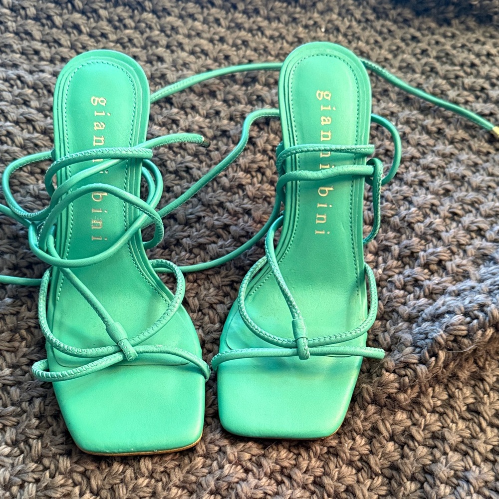 Gianni Bini Mint Green Strappy Lace-Up Heels